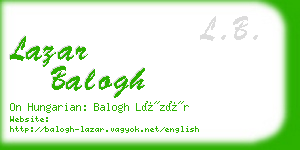 lazar balogh business card